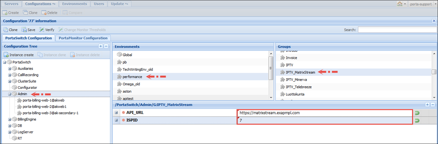 Configure MatrixStream