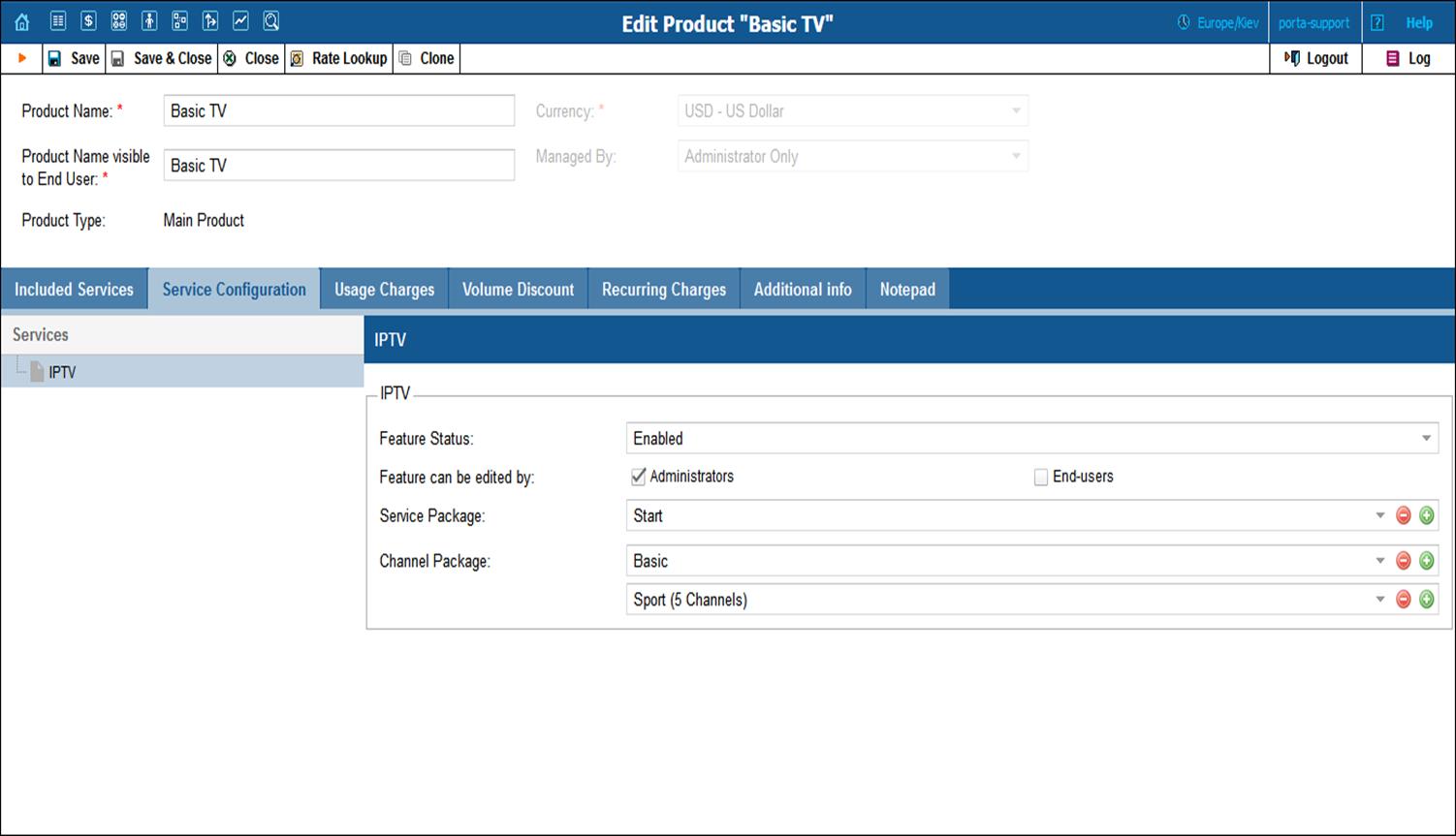 Configure the IPTV service 