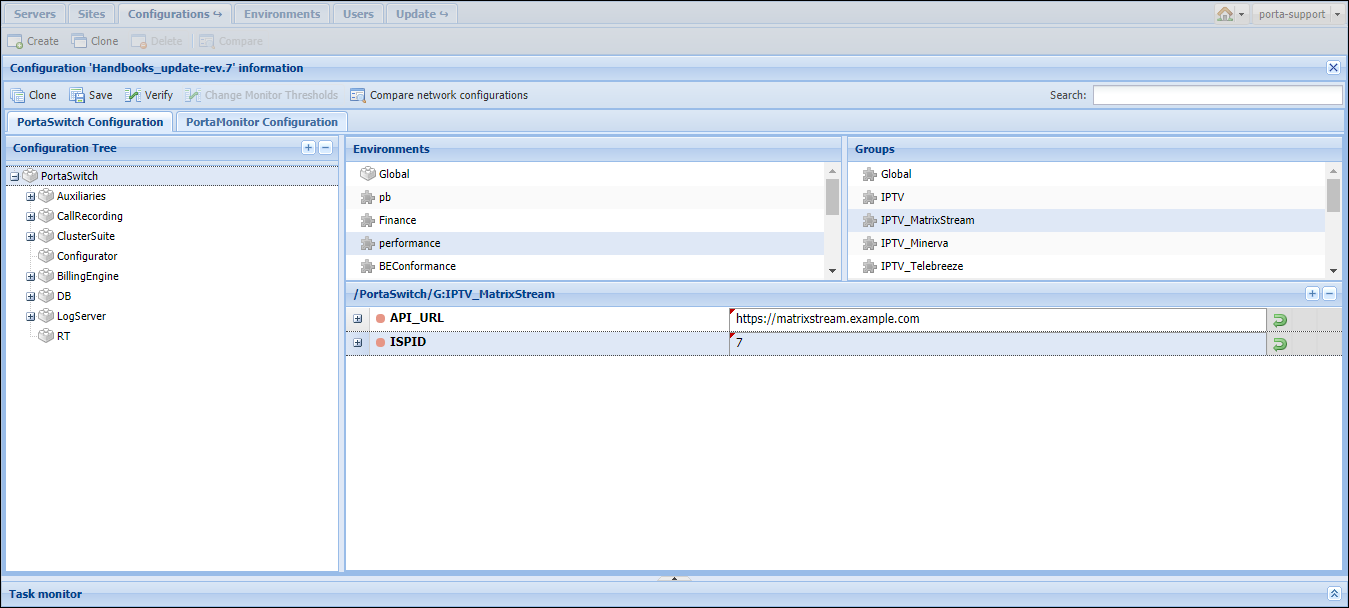 Configure MatrixStream