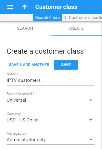 Create a customer class